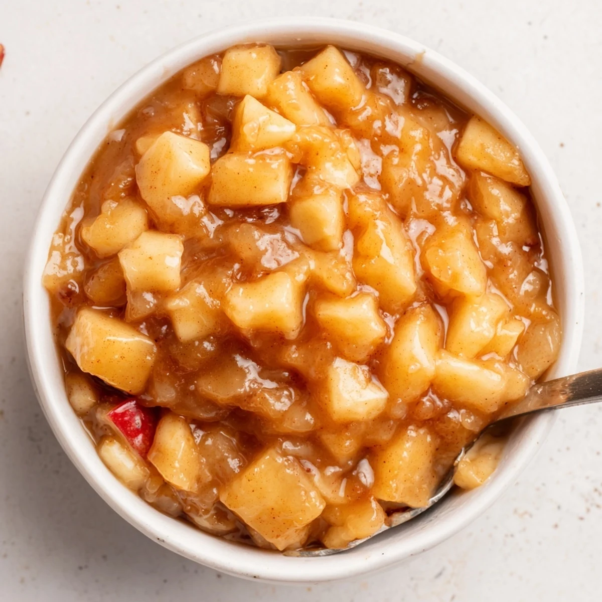 Creamy Fall Caramel Apple Jam spooned over buttered toast, autumn aroma  
