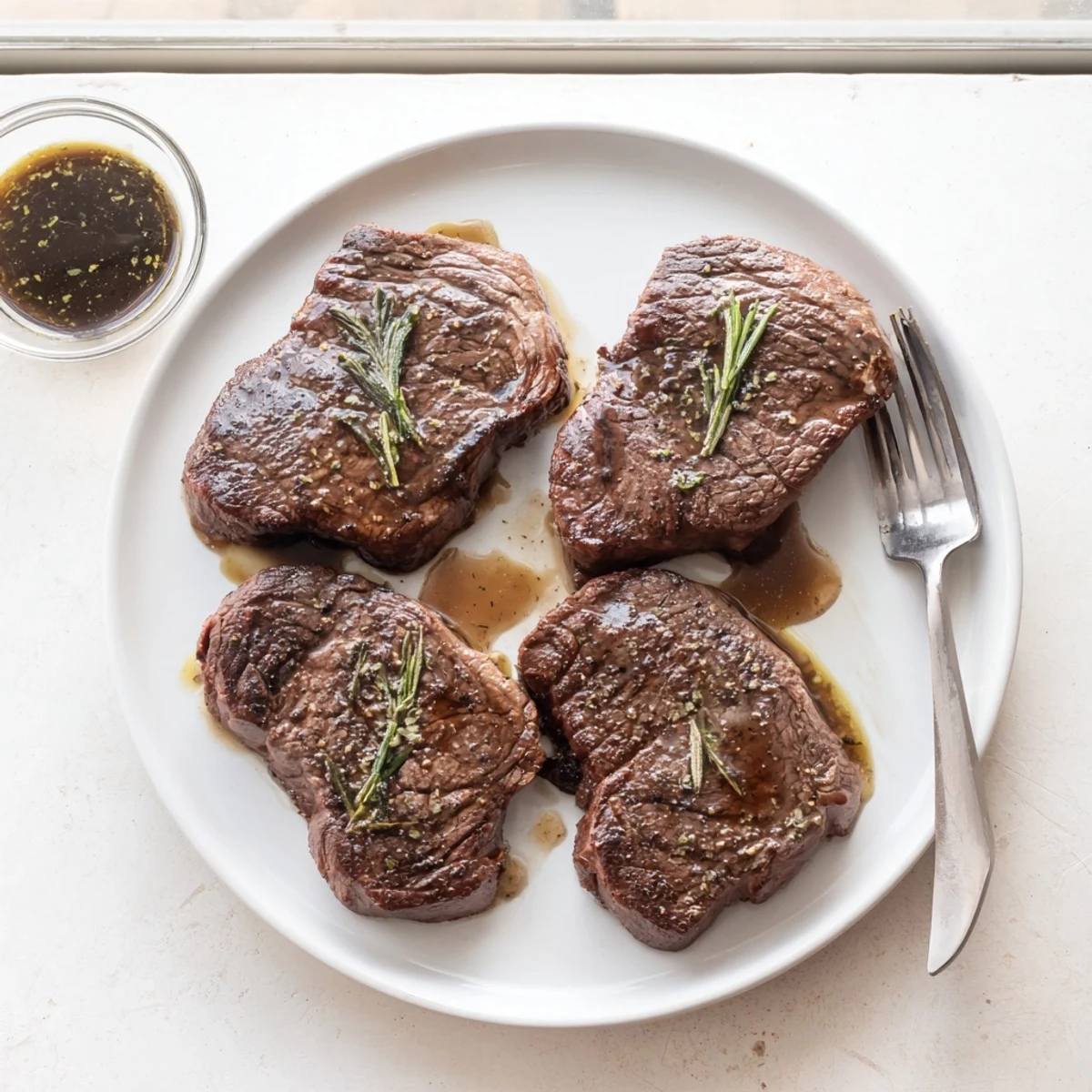 Bowl of Steak Marinade with rosemary, brown sugar, citrus scent