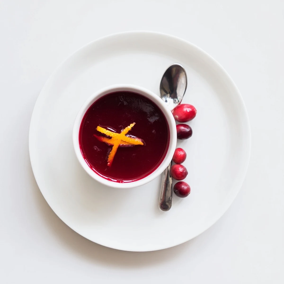 A jar of Cranberry Syrup steaming slightly, tart aroma filling a cozy kitchen