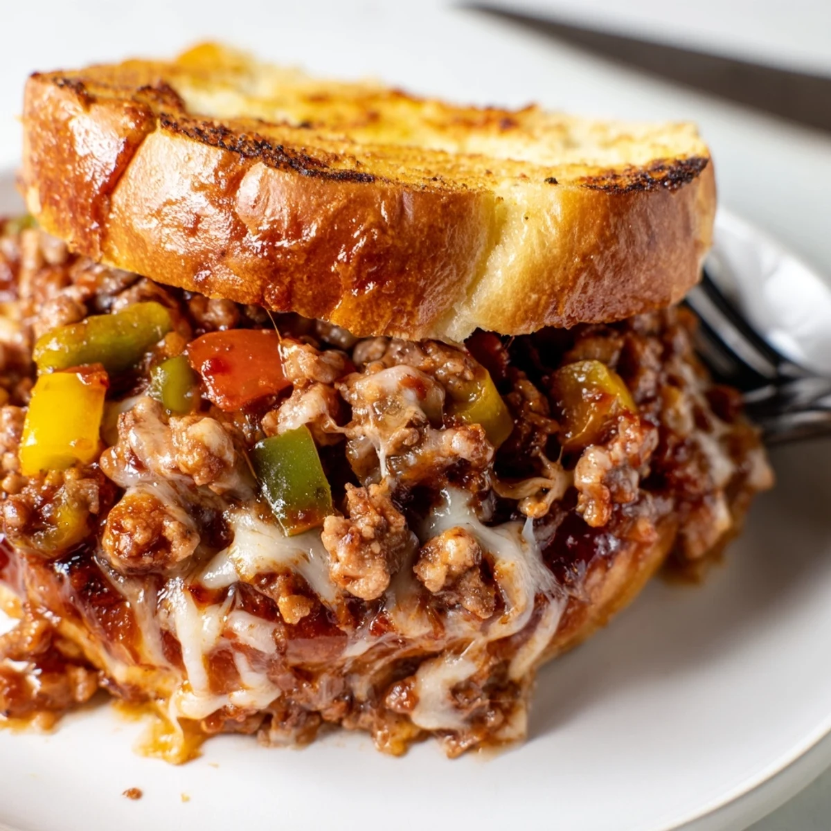 Gooey cheesy Philly Sloppy Joes piled high on golden toasted brioche buns