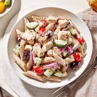High Protein Greek Pasta Salad