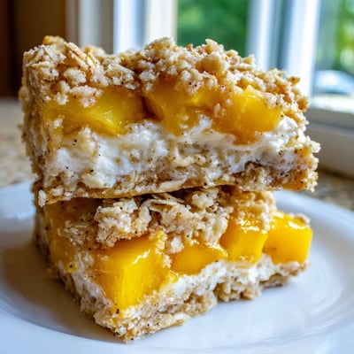 Peaches And Cream Crumble Bars